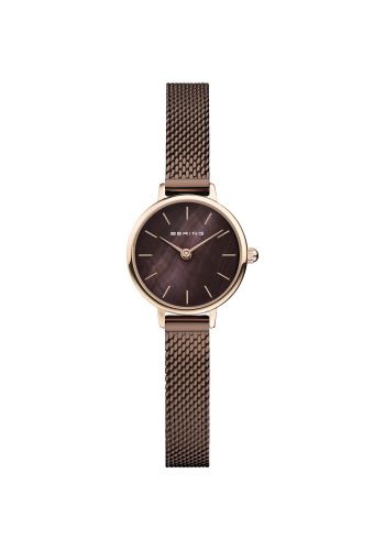 Bering Ladies brown watch w/mesh bracelet and a brown dial