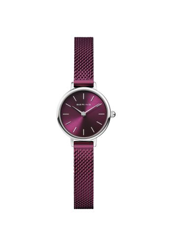 Bering Ladies purple watch w/mesh bracelet and a purple dial
