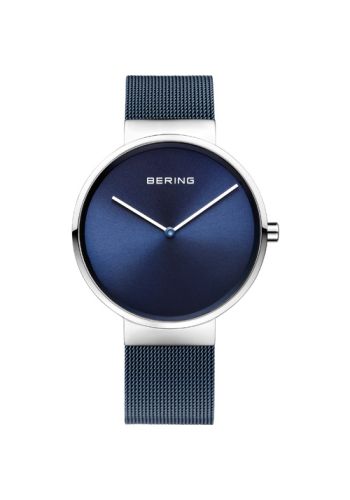 Bering Unisex blue watch w/mesh bracelet and a blue dial